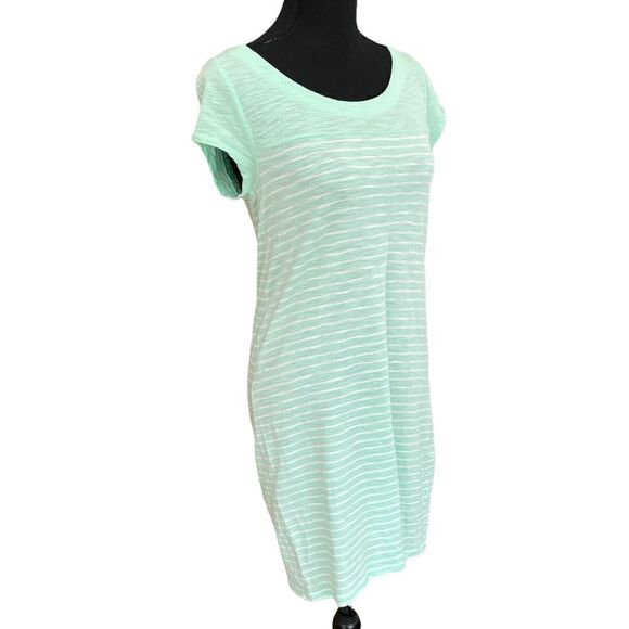 GAP striped tee shirt style dress, green/white, size S. - Picture 4 of 5